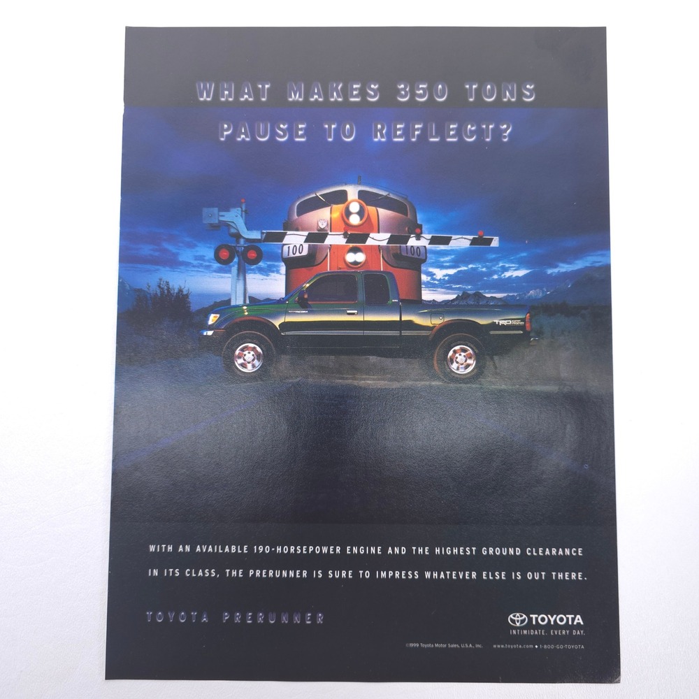 Toyota PreRunner Truck Print Ad Vintage 90s Automotive Magazine Y2K Advertising